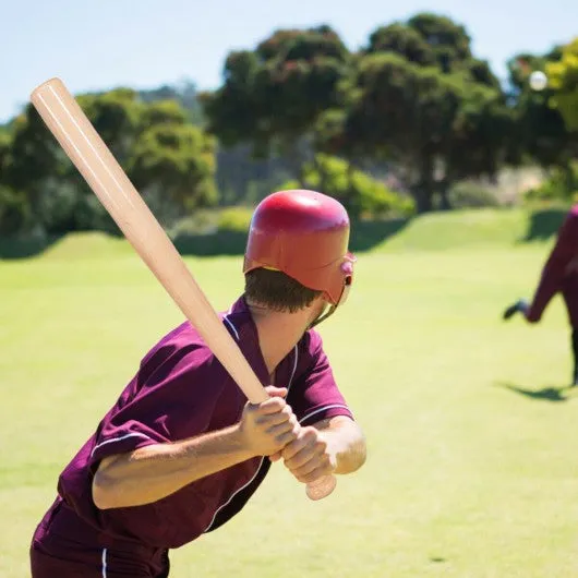 2 pcs 34" Natural Wooden Baseball Bat and 2 pcs 9" Baseball