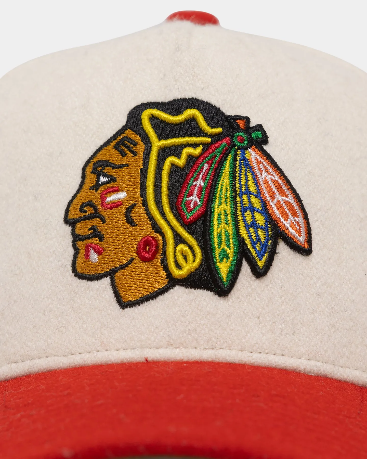 47 Brand Chicago Blackhawks Wooly Offside Sure Shot 47 MVP DT Snapback Natural/Red