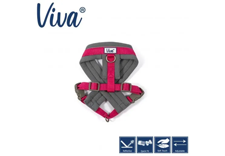 Ancol - Viva Nylon Padded Harness - Pink - XLarge (70-98cm)