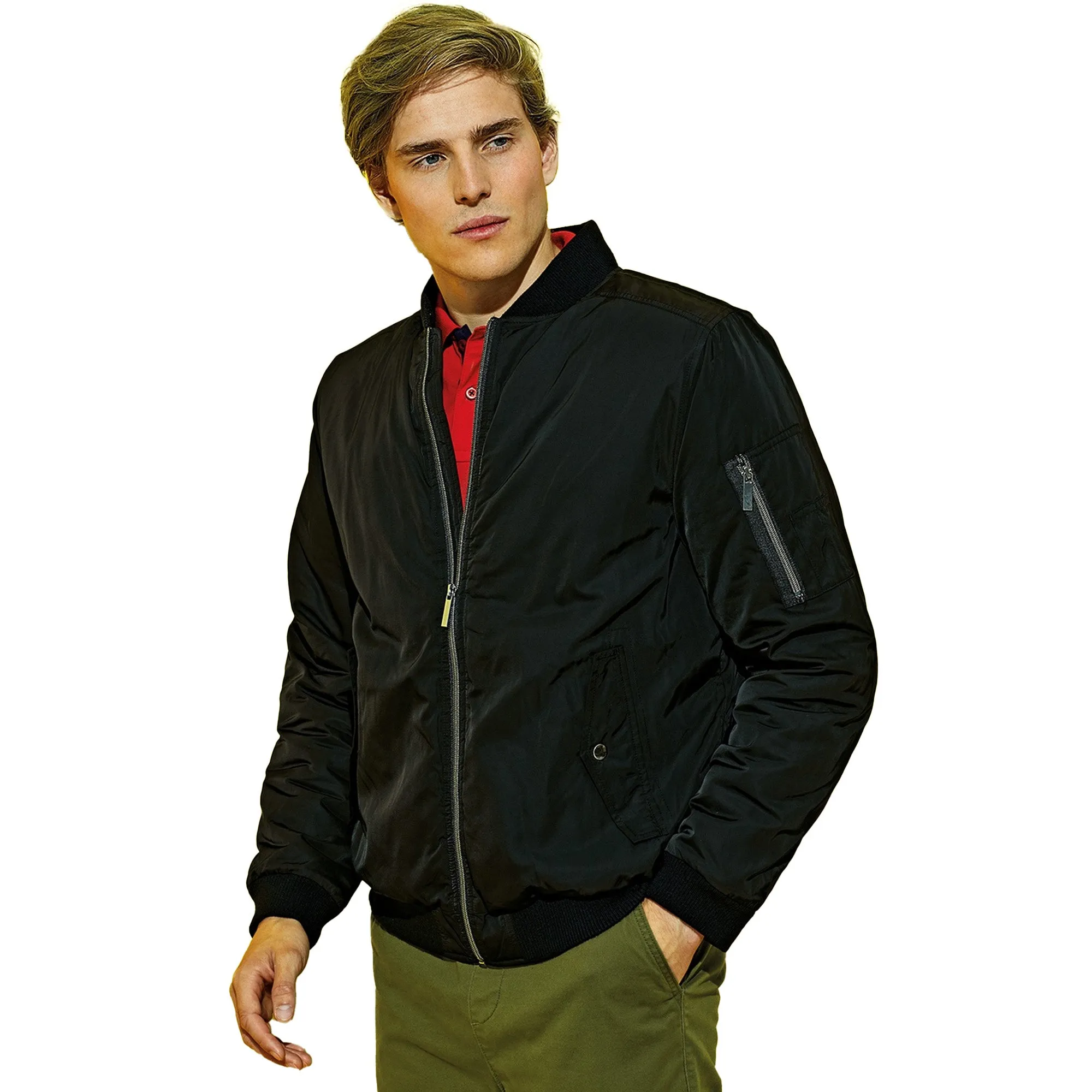 Asquith & Fox Mens Padded Bomber Jacket