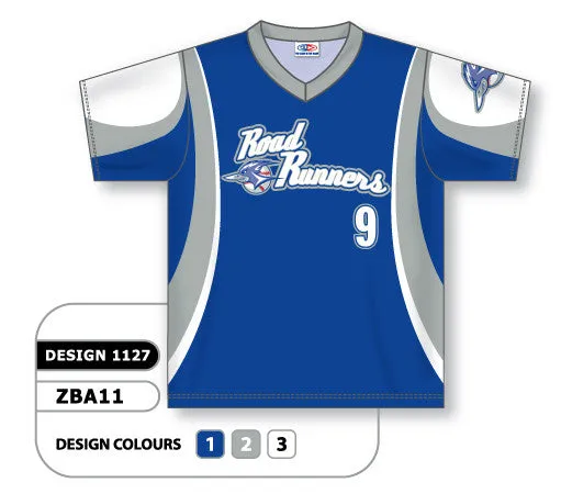 Athletic Knit Custom Sublimated V-Neck Baseball Jersey Design 1127