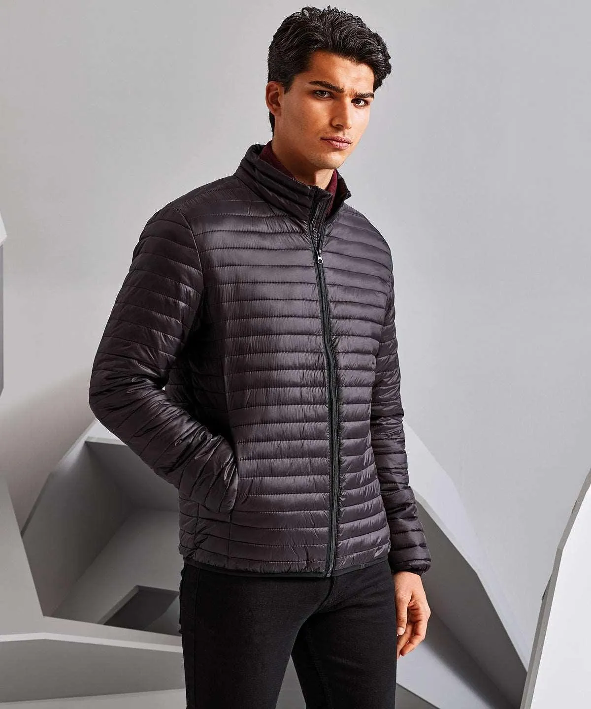 Aubergine - Tribe fineline padded jacket