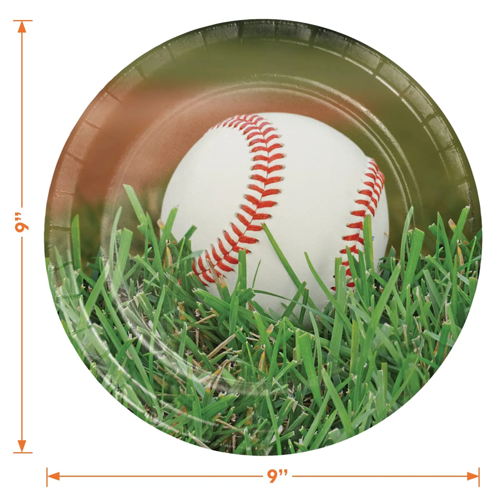 Baseball Party Supplies - Dinner Plates, Luncheon Napkins, and Forks (Serves 16)