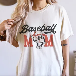 Bella Canvas or Comfort Colors Baseball Mom Retro Tee - Unisex Adult Sized Tees