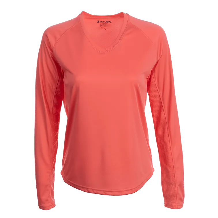 Bimini Bay Women's Cabo Long Sleeve Coral Shirt