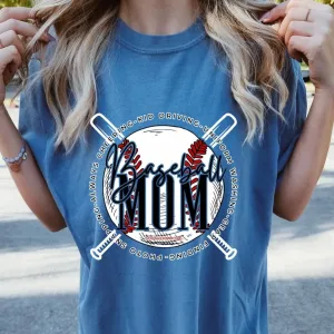 BLUE JEAN Uniform Washing Baseball Mom Short Sleeve Adult Tee