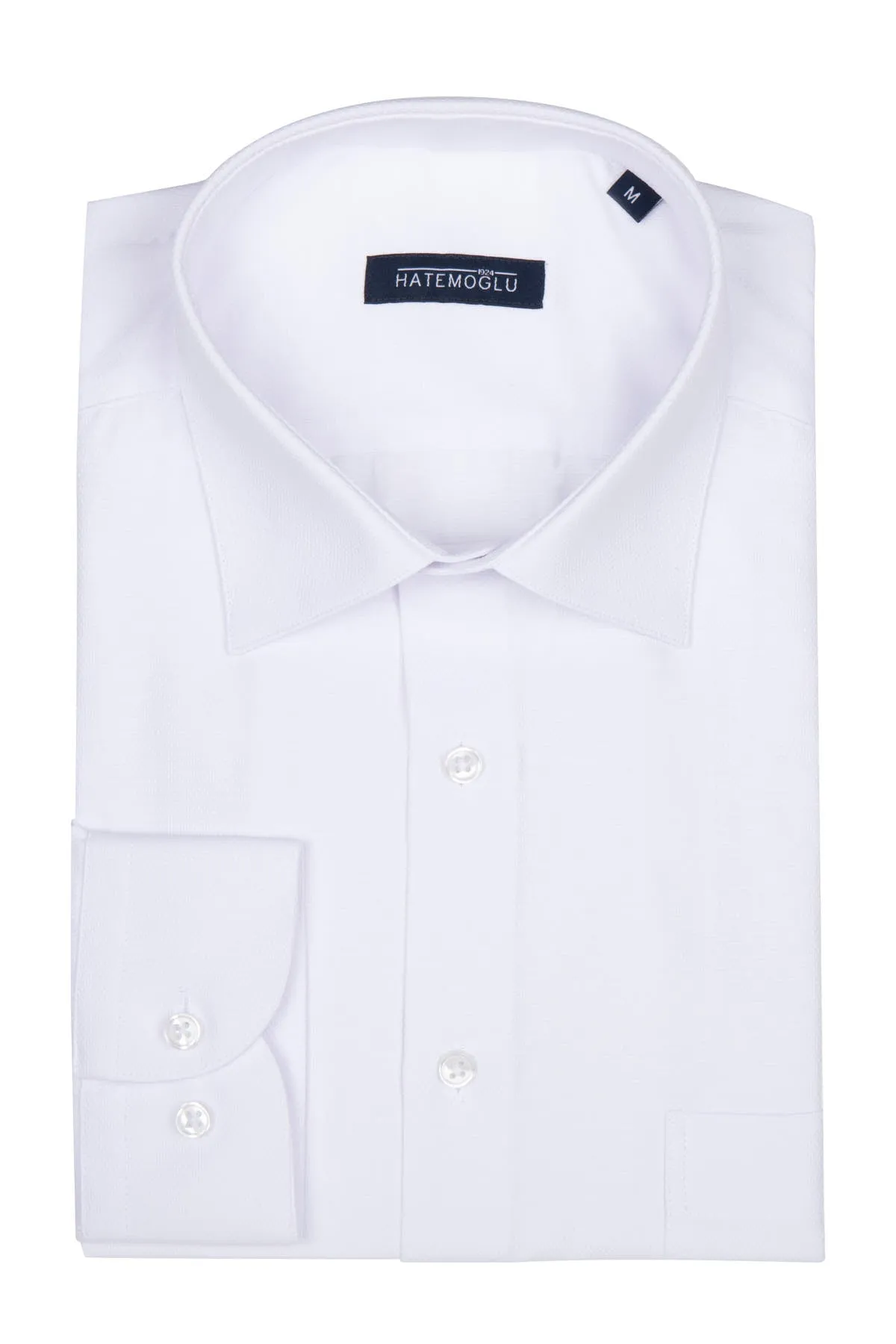 Classic Fit Pin Check Cotton Blend White Dress Shirt