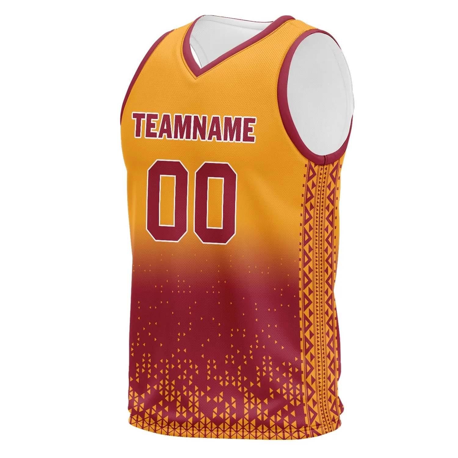 Custom Yellow Orange Fade Fashion Sports Uniform Basketball Jersey BBJ01-D020102-10