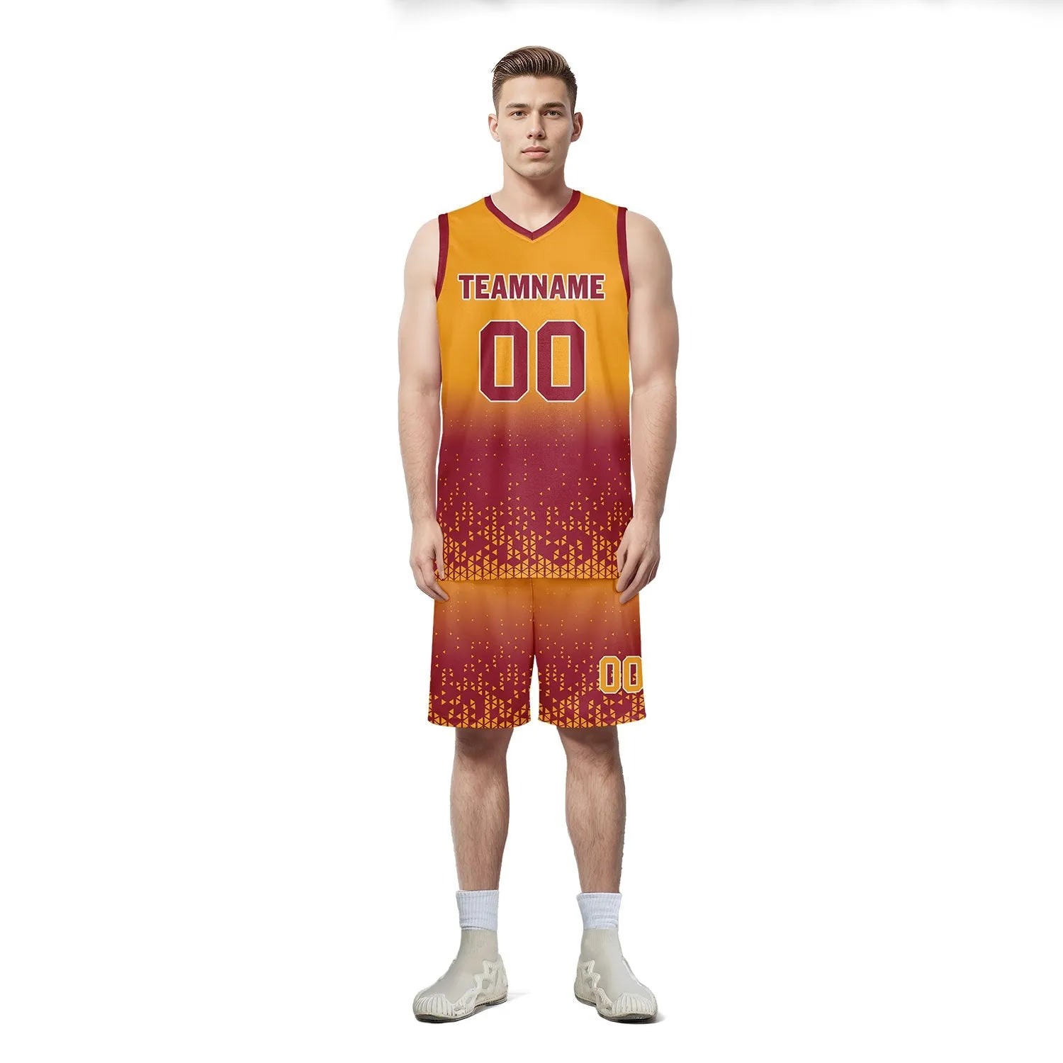 Custom Yellow Orange Fade Fashion Sports Uniform Basketball Jersey BBJ01-D020102-10