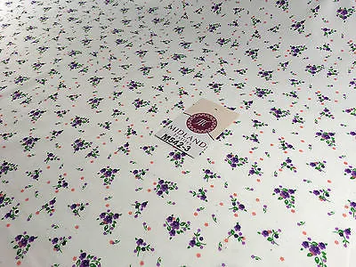 Ditsy Floral Printed on white Super Soft Polycotton Fabric 45" Wide M542 Mtex