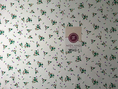 Ditsy Floral Printed on white Super Soft Polycotton Fabric 45" Wide M542 Mtex