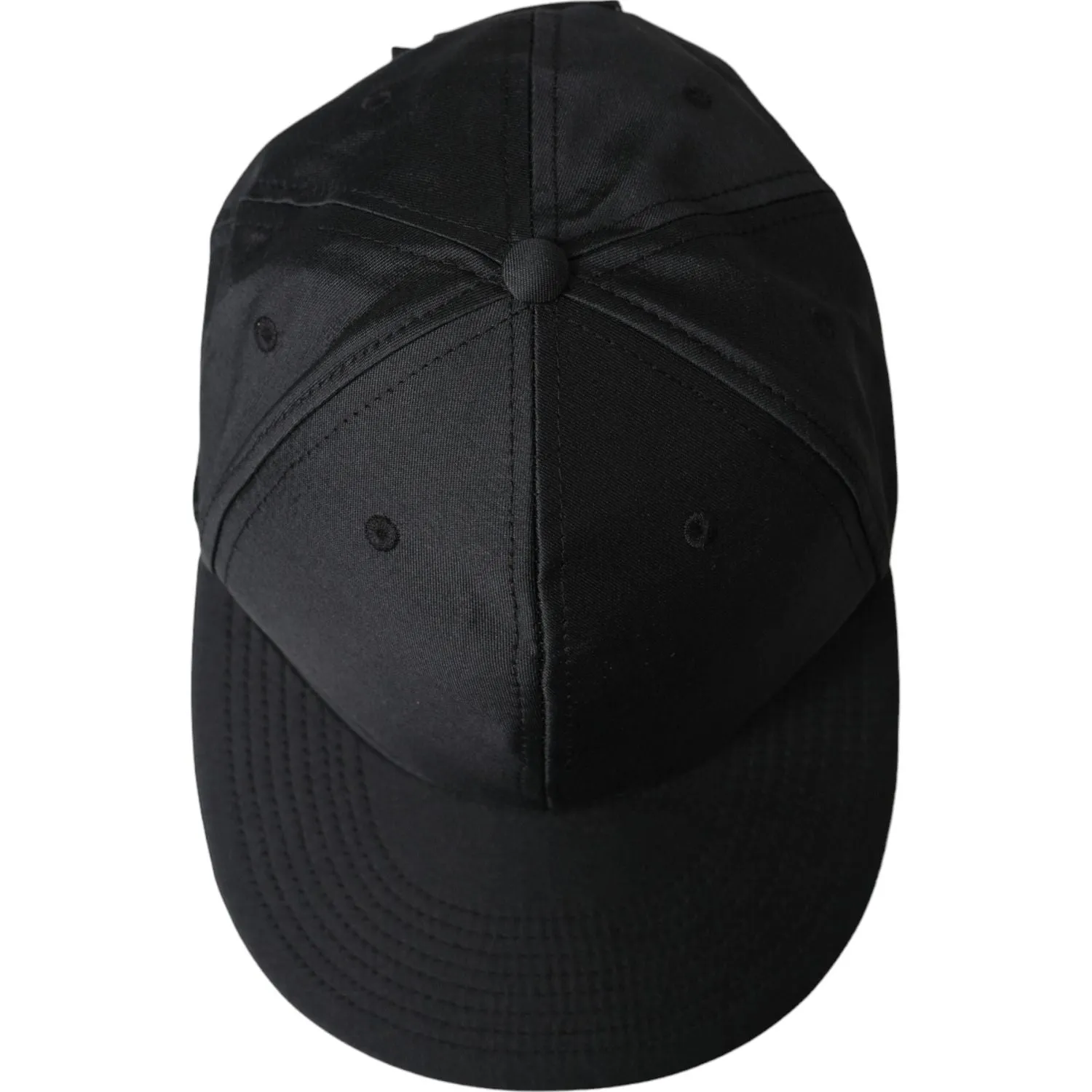 Dolce & Gabbana Black Silk Cotton Logo Baseball Hat Men