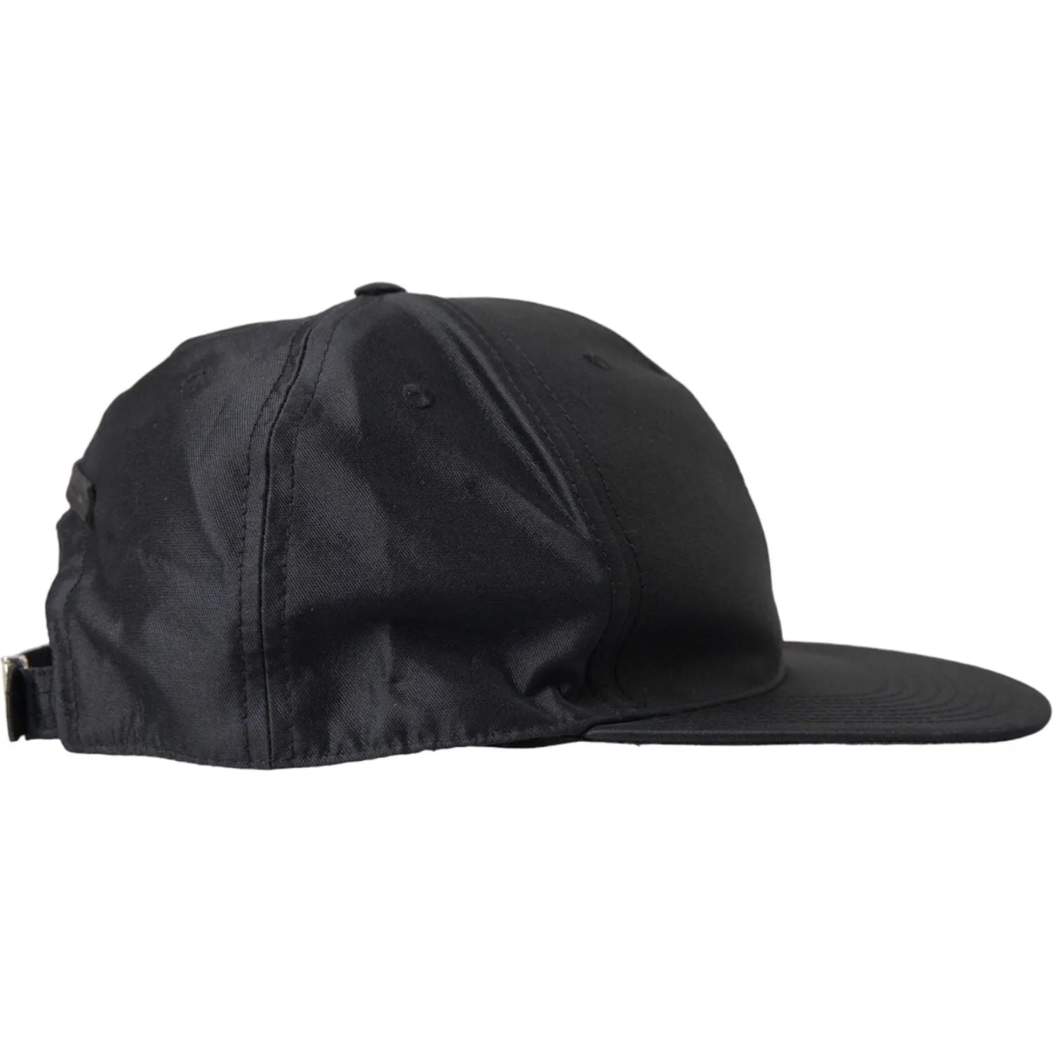 Dolce & Gabbana Black Silk Cotton Logo Baseball Hat Men