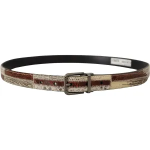 Dolce & Gabbana Multicolor Patchwork Snakeskin Belt