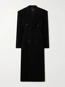 Double-breasted oversized cashmere and wool-blend coat