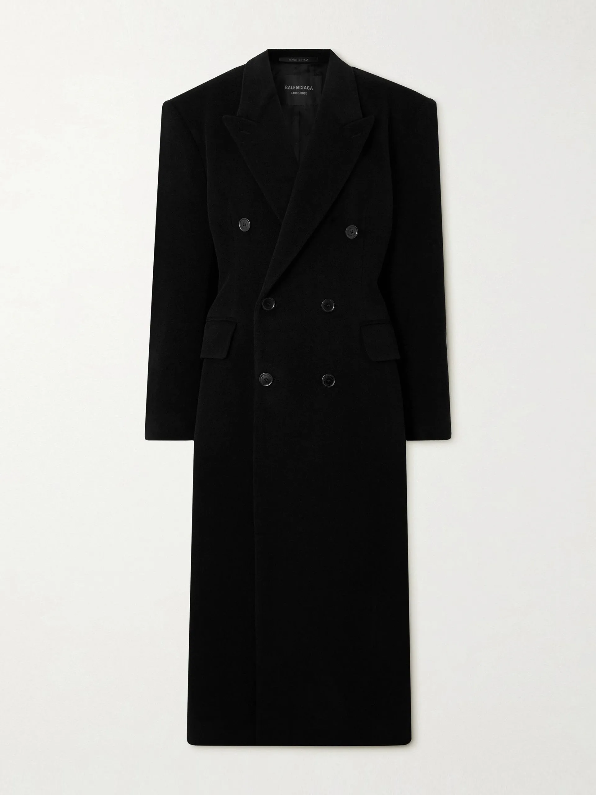 Double-breasted oversized cashmere and wool-blend coat