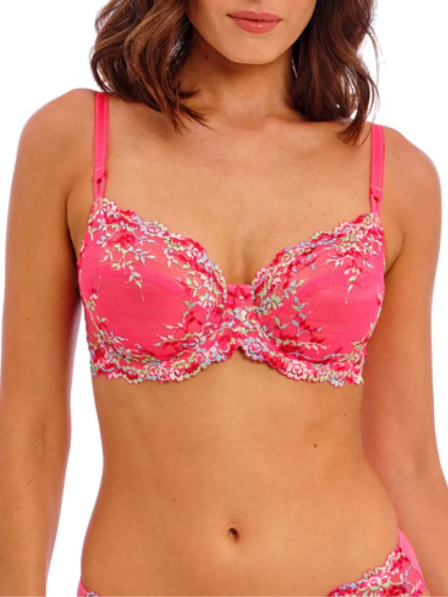 Embrace Lace Underwire Bra - Hot Pink/Multi