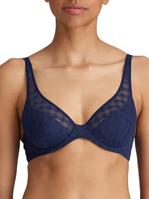 Jereme Half Padded Plunge Bra - Sapphire Blue