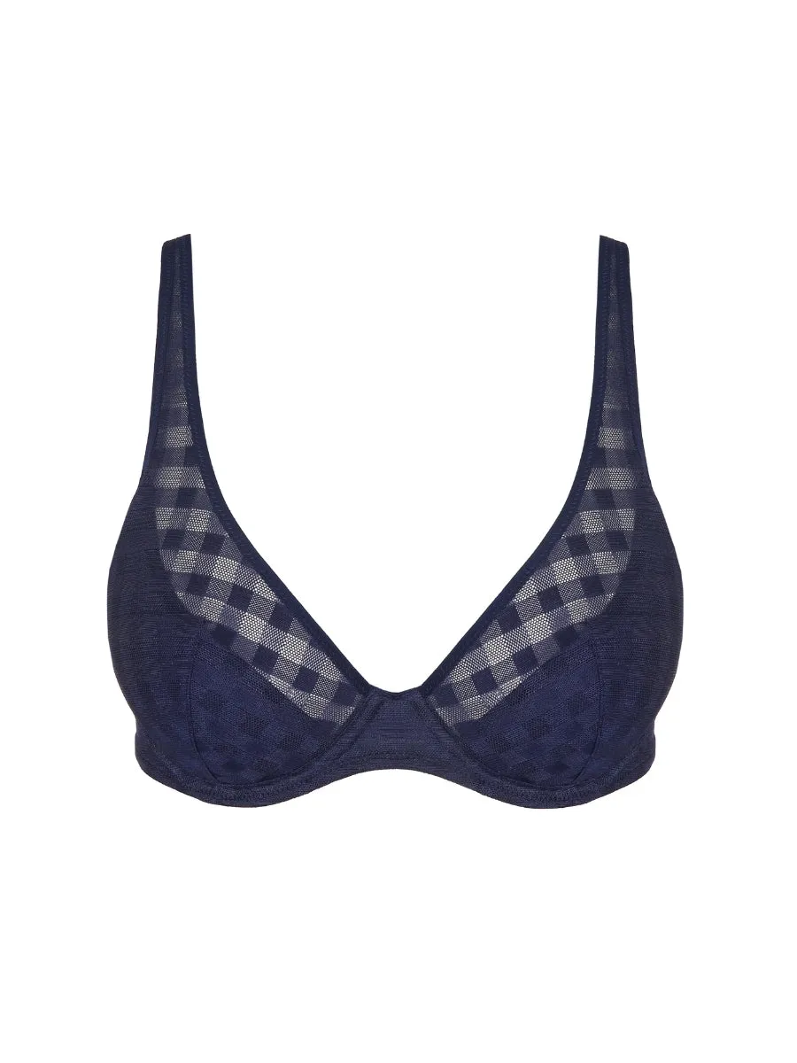 Jereme Half Padded Plunge Bra - Sapphire Blue