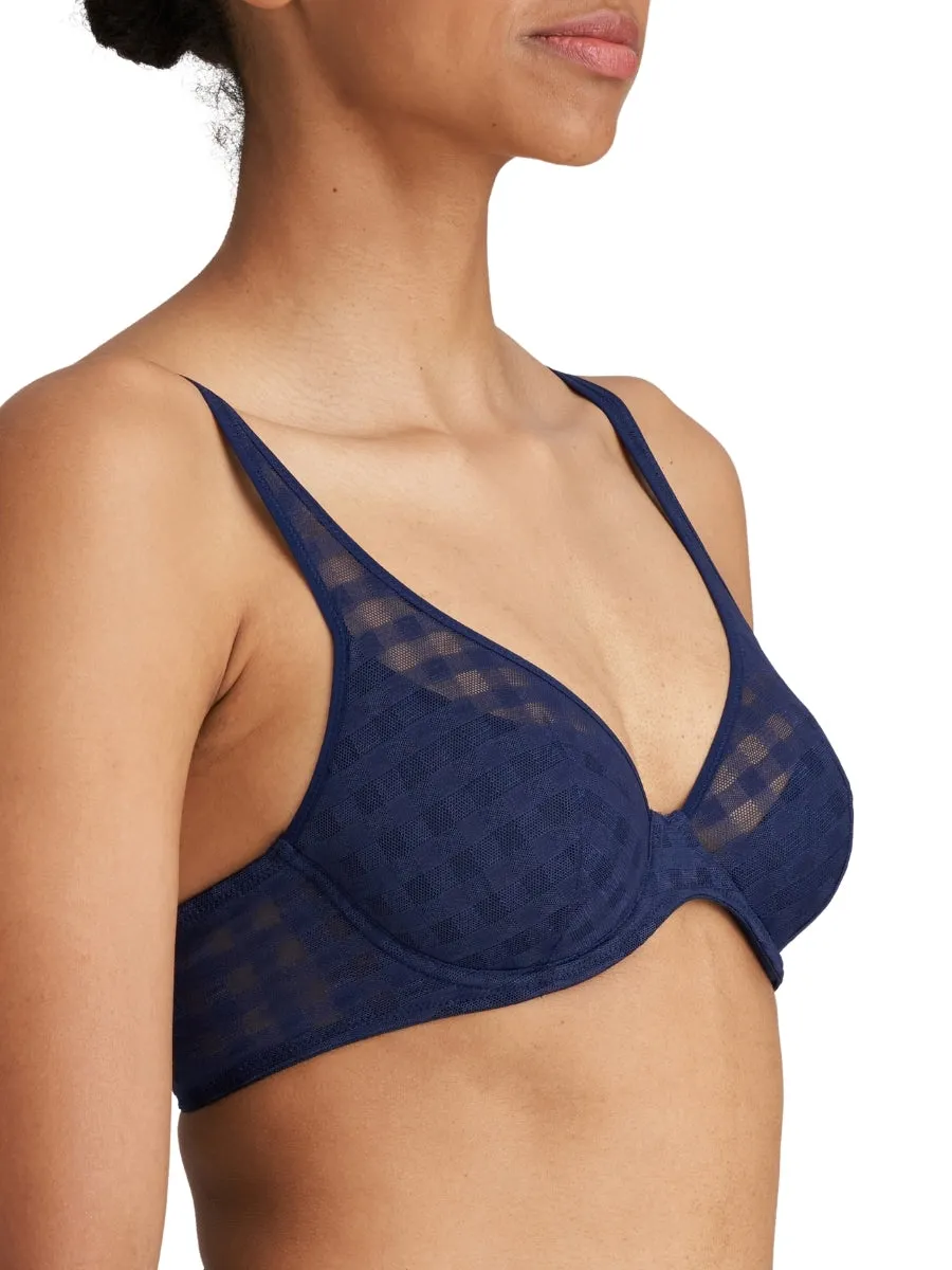 Jereme Half Padded Plunge Bra - Sapphire Blue