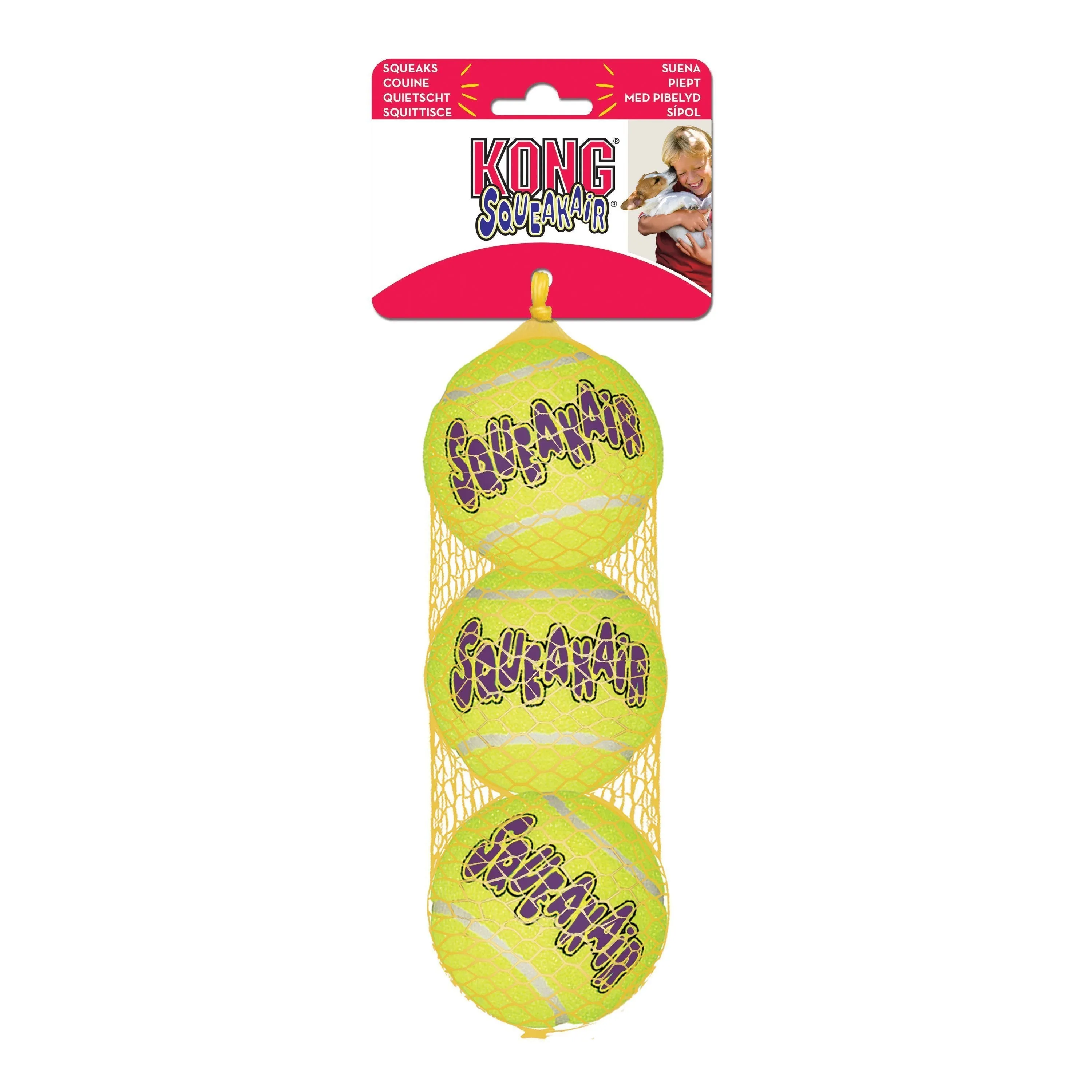 KONG Airdog Squeaker Balls Medium Dog Toy 3 Pack