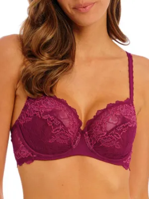 Lace Perfection Average Wire Bra - Red Plum