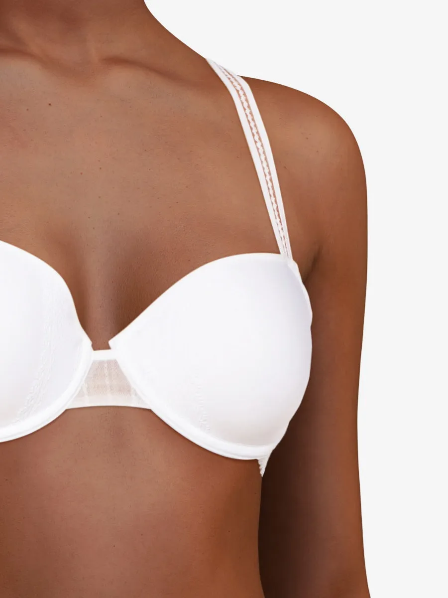 Maddie Half Cup Memory Bra - White