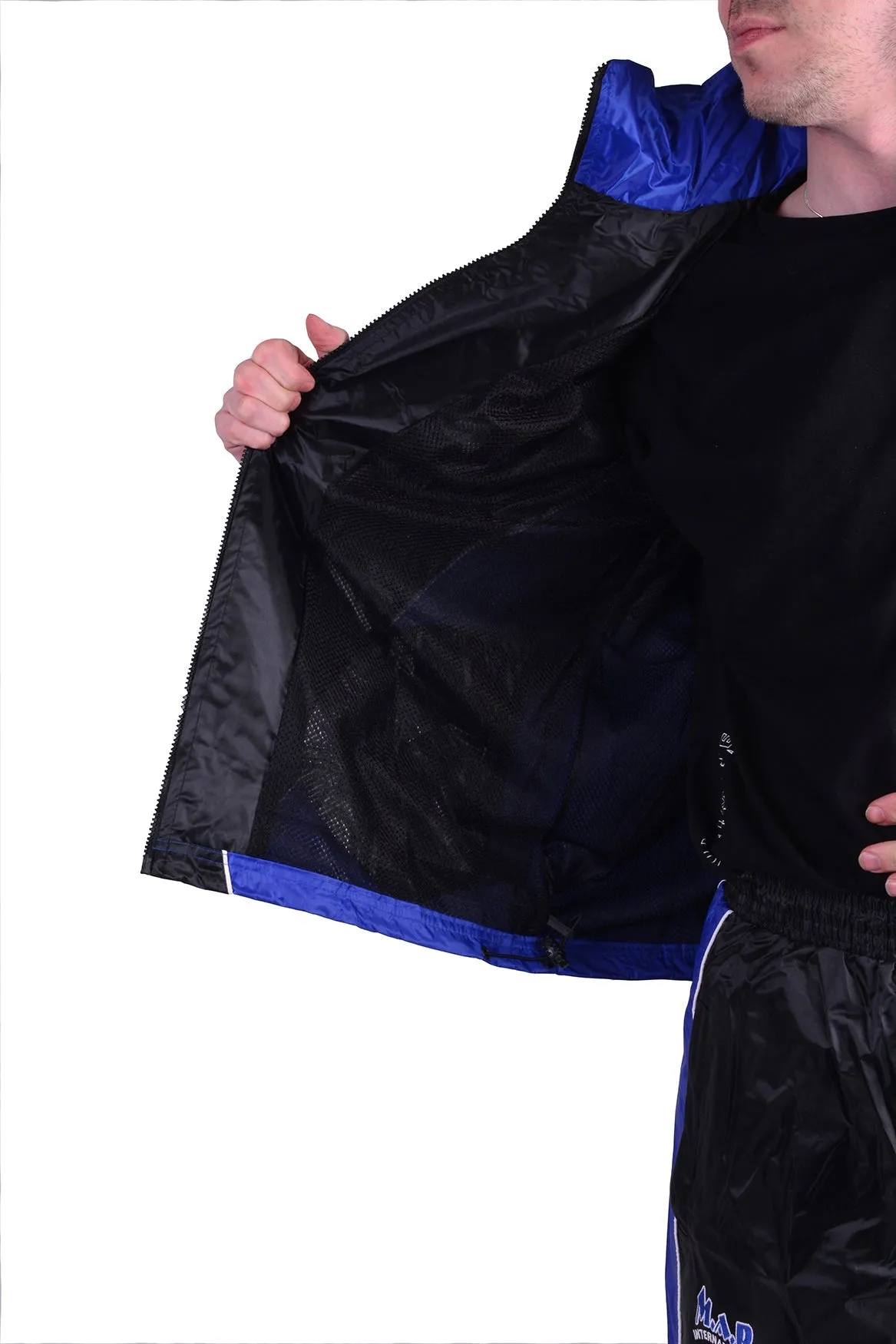 MAR-369B | Blue   Black Tracksuit (Sauna Suit/Sweatsuit)