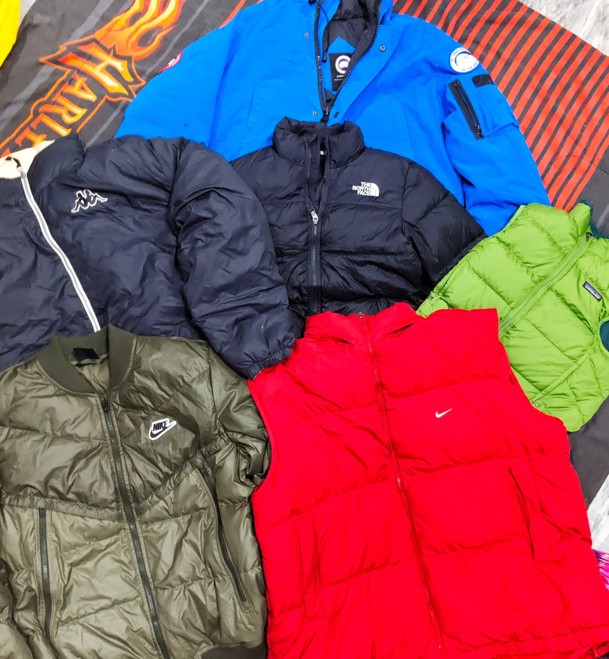 Mix puffer jackets.