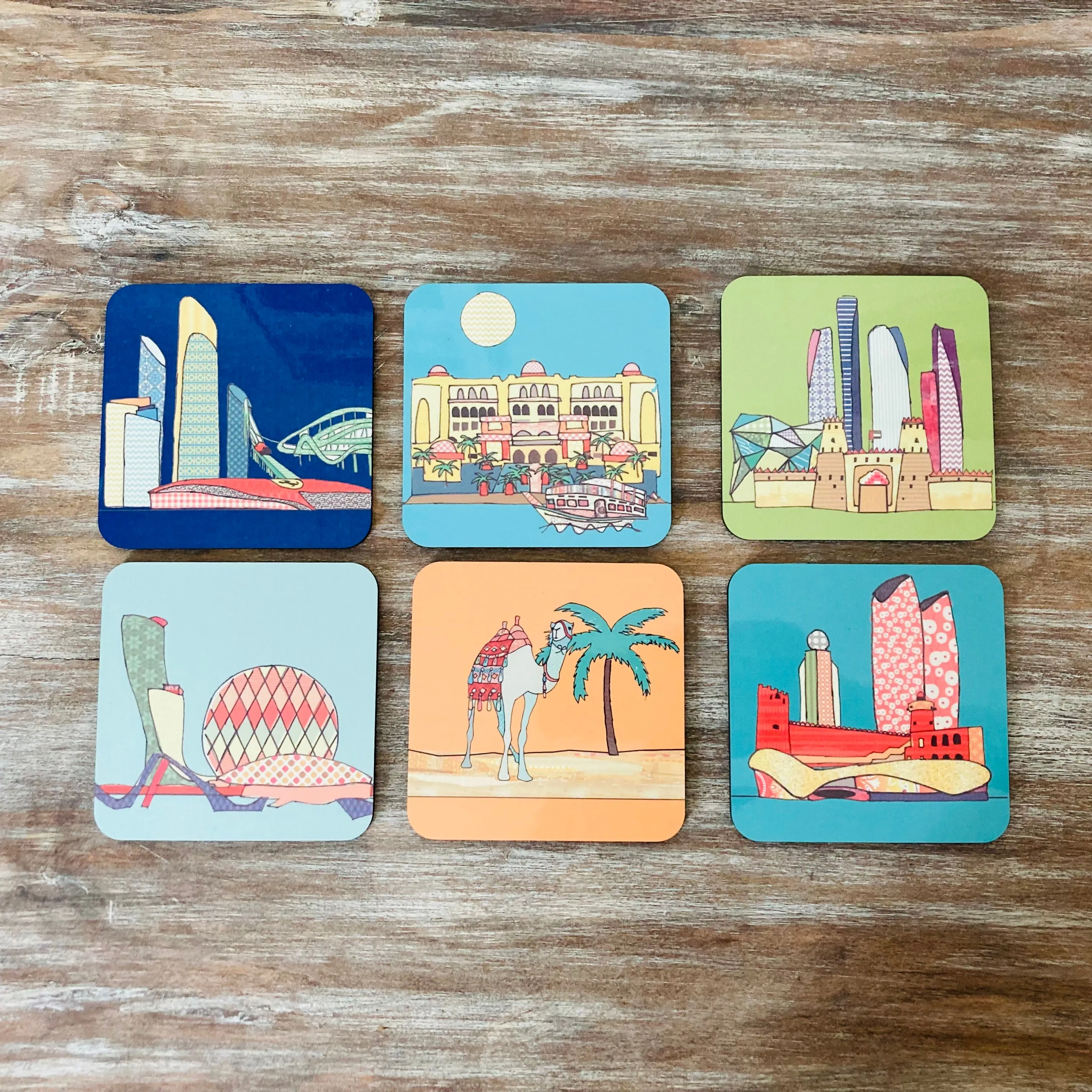 Patchwork Abu Dhabi Icons Coasters - Set of 6 Coasters