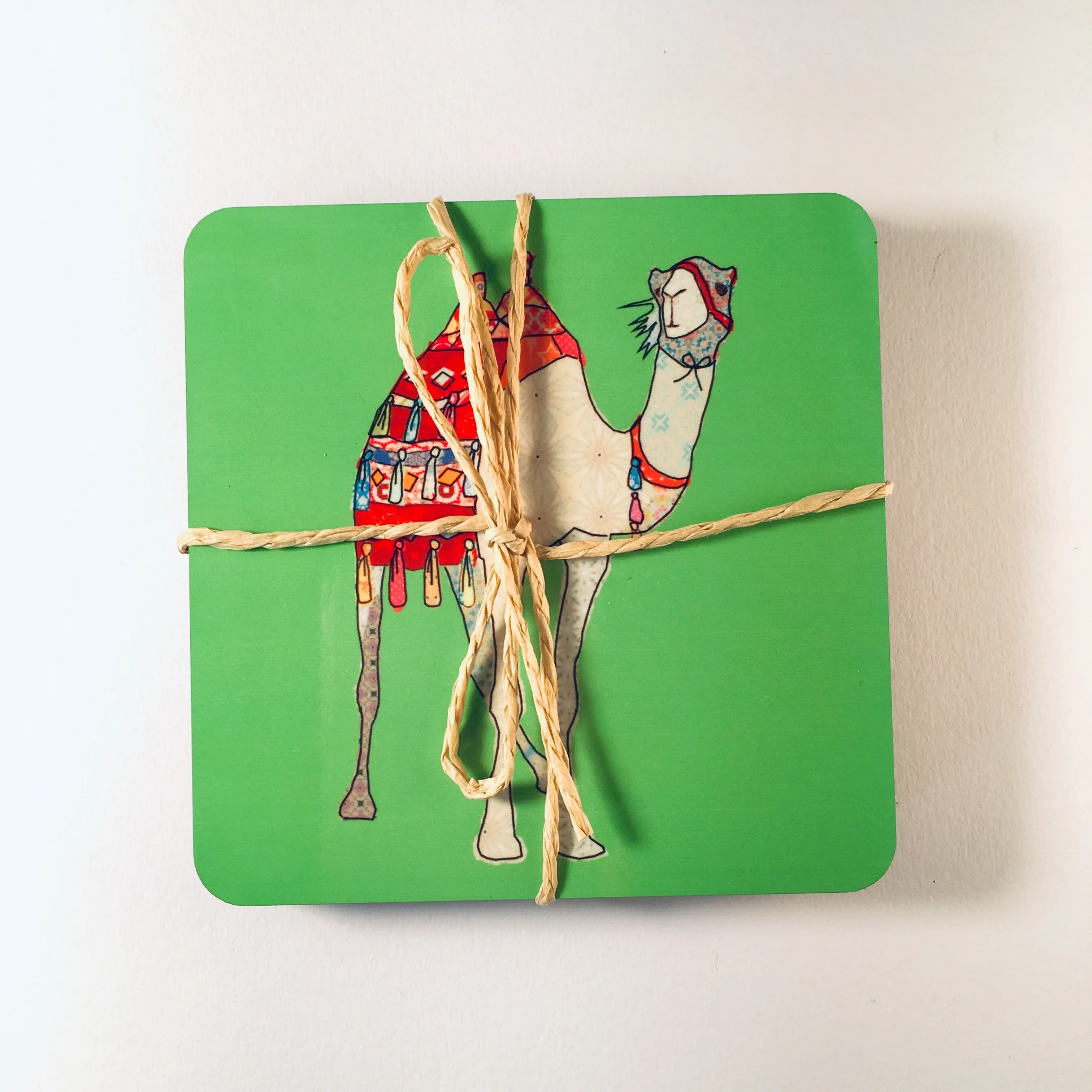 Patchwork Camel Coaster Set - Set of 4 Coasters