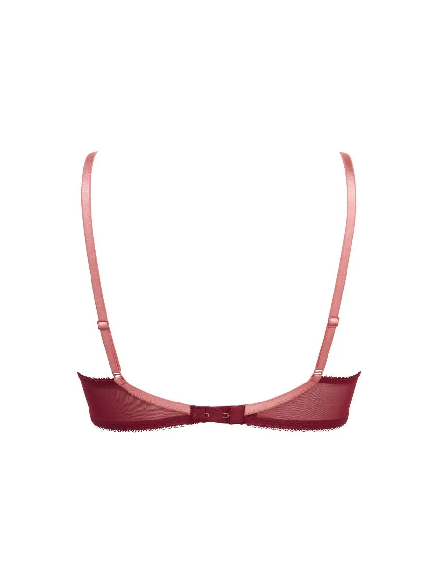 Padded Cranberry/Raspberry Sorbet Superboost Lace Plunge Bra