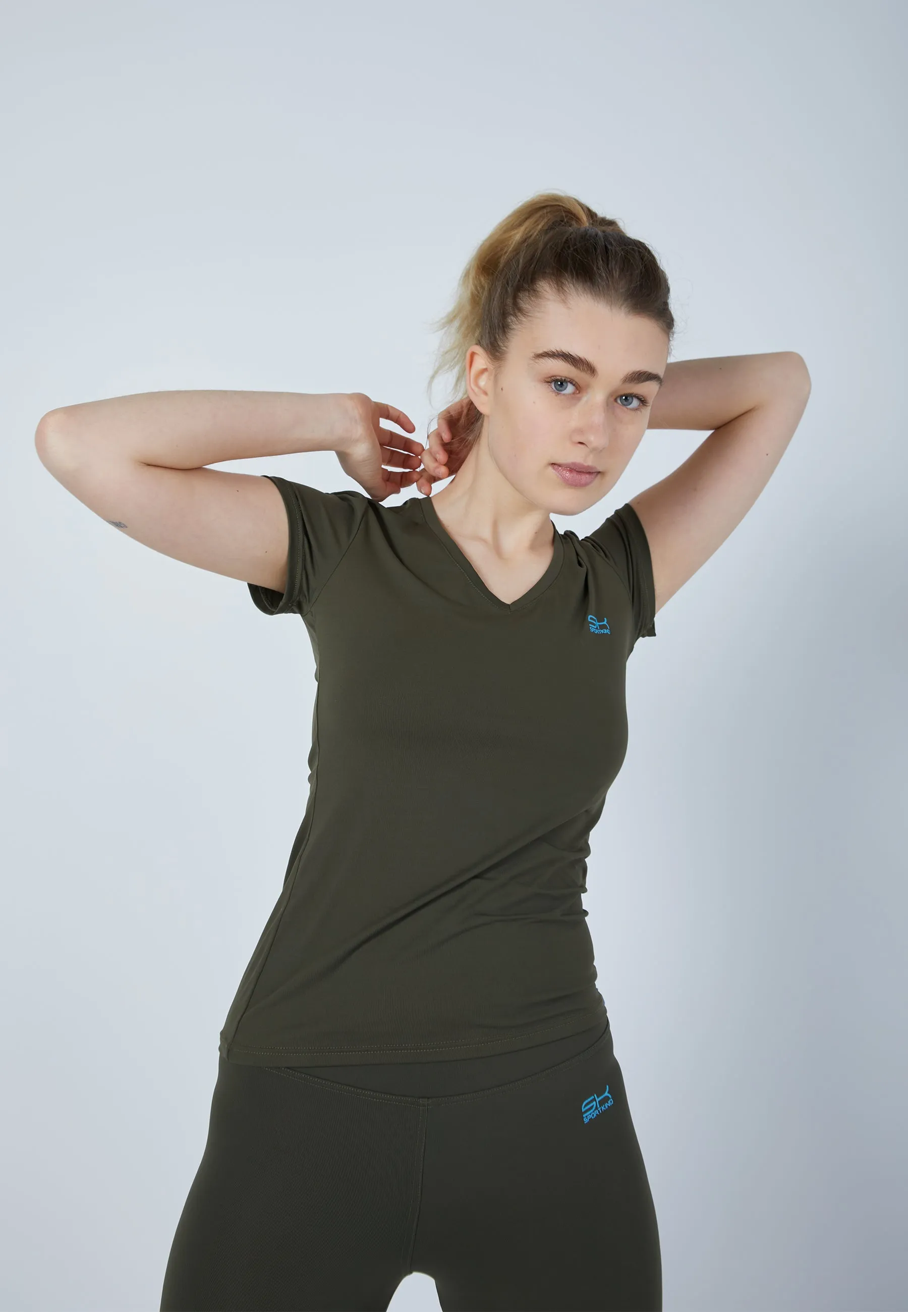 Tennis T-Shirt V-Neck, khaki