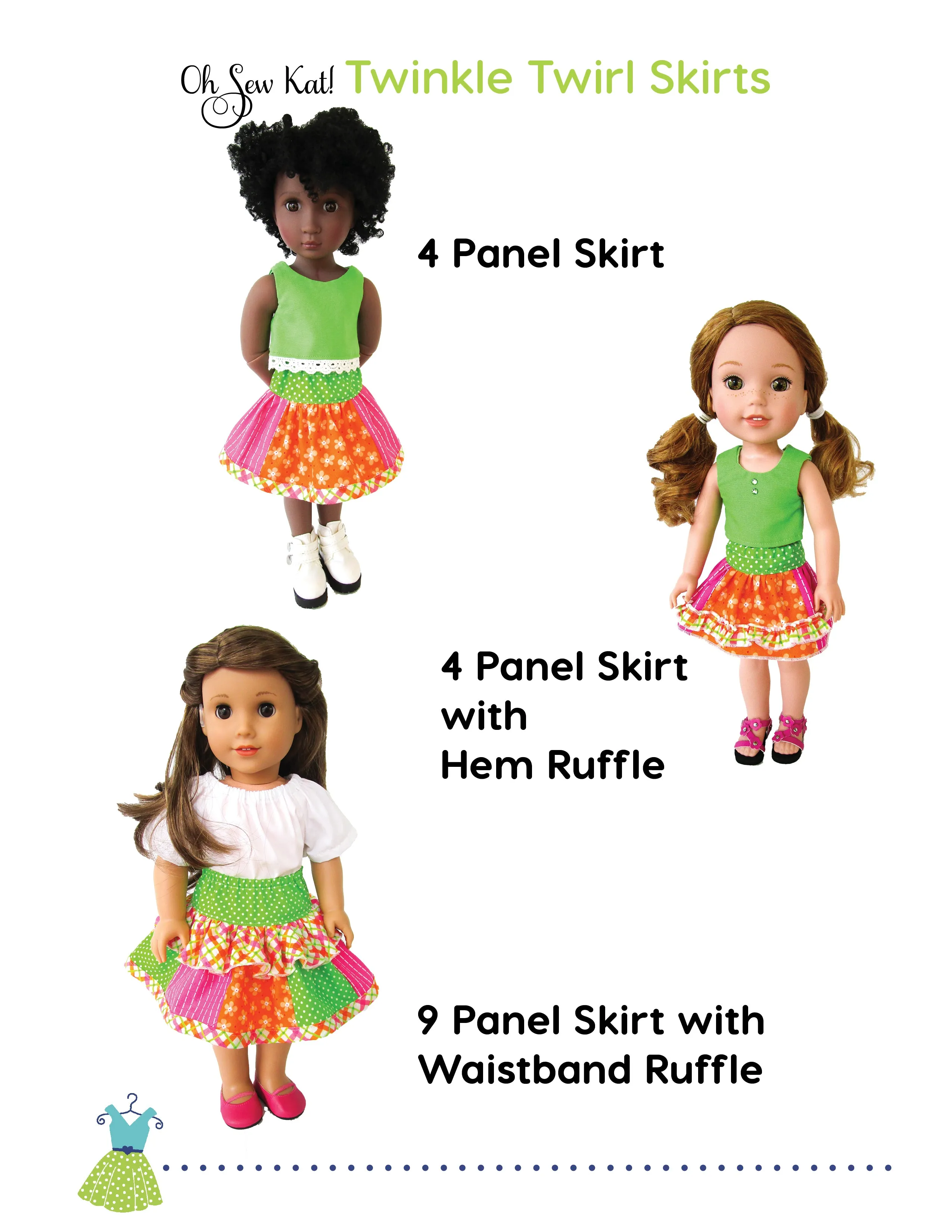 Twinkle Twirl Skirt 18 Inch Doll Sewing Pattern