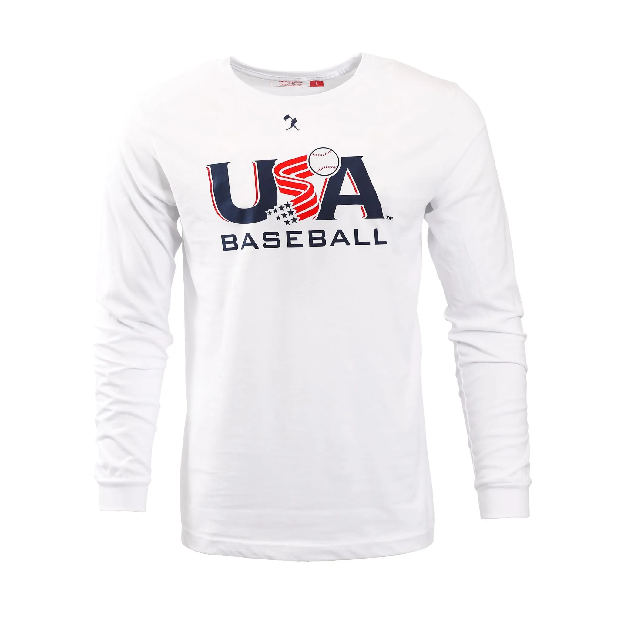 USA x Baseballism Long Sleeve White Traditional Tee