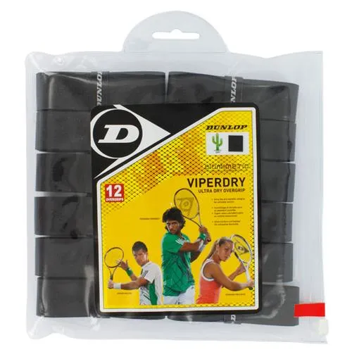 Viperdry Black 12 Pack Ultra Dry Tennis Overgrip